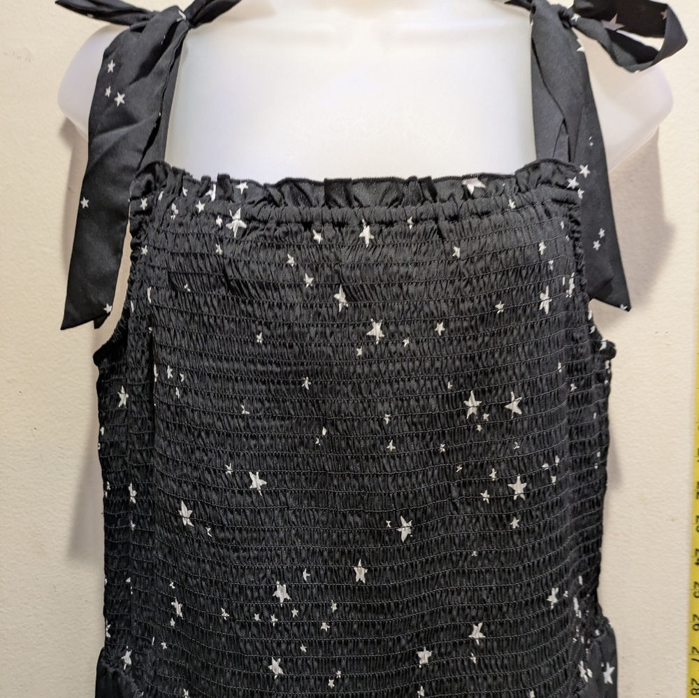 Lacey Chabert Elegant Black Starry Maxi Dress Size Large - Picture 5 of 12